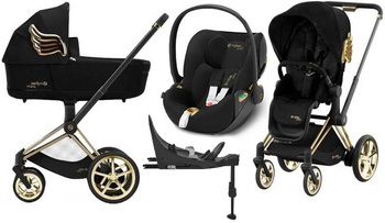 Cybex E-Priam 3.0 Deep Sleeper babakocsi + Cloud Z2 i-Size autósülés 0-13 kg + Isofix Base Z2 4 az 1-ben készlet Cherub Wings by Jeremy Scott 