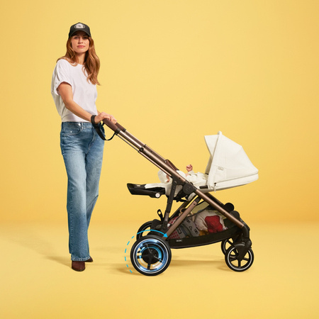 Cybex E-Gazelle S Wspomagany Wózek Spacerowy Rama Taupe Stormy Blue + Cybex Śpiworek Snogga 2 Sky Blue